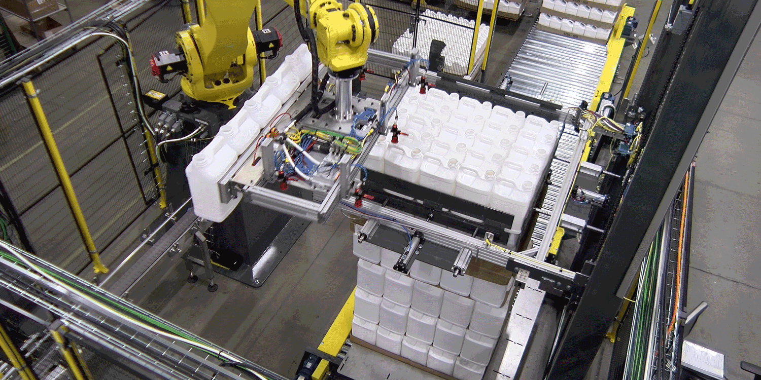 Goldco Robotic Bulk Depalletizer - PET Jugs