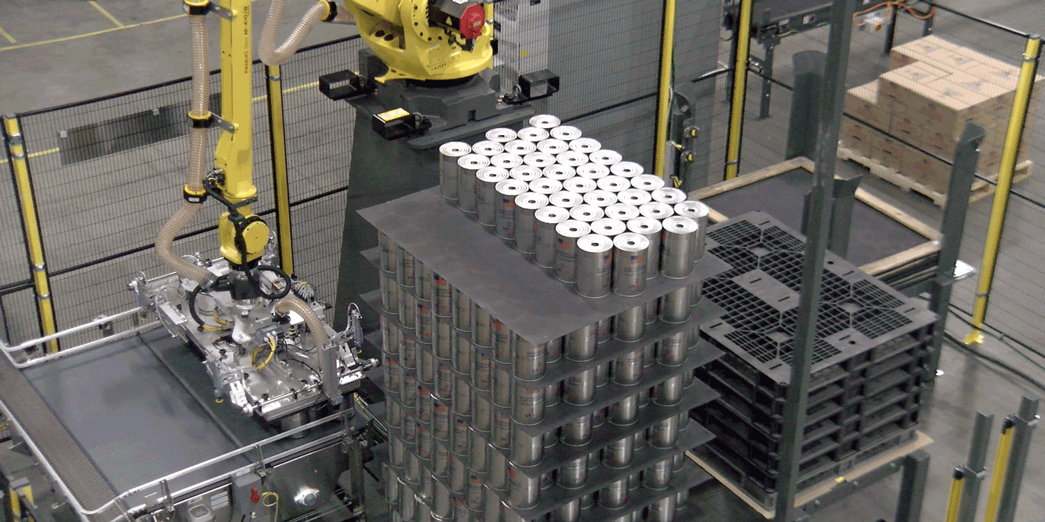 Goldco Robotic Bulk Depalletizer - Steel Cans